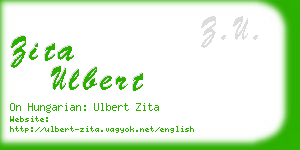 zita ulbert business card